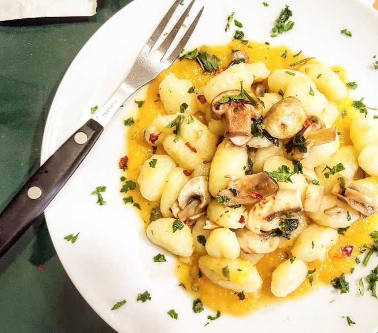 Gnocchi zucca funghi